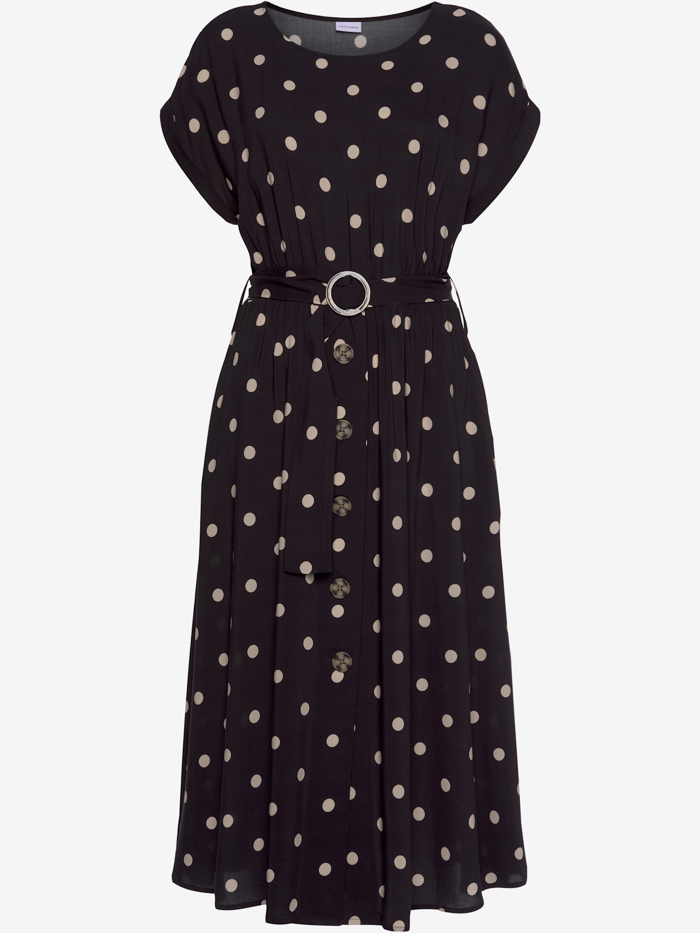 Robe mi-longue encolure haute