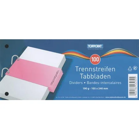 Stylex Trennstreifen 190g, 400 Stück je 100 in blau, rot, grün und gelb