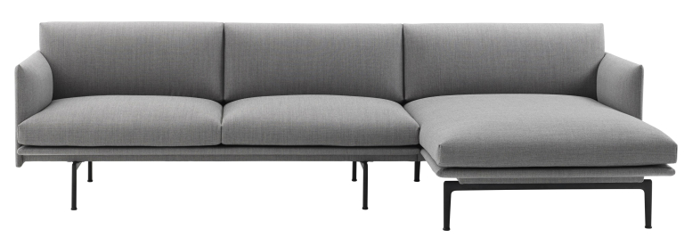 Muuto Outline bank 3-zits met chaise longue rechts Fiord 151
