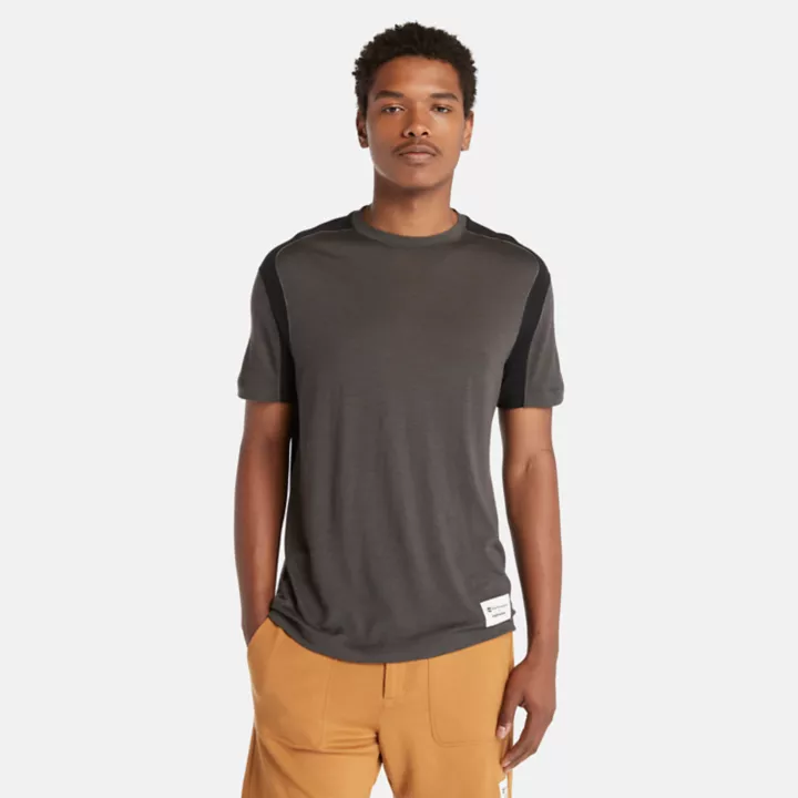 T-shirt Timberland x Icebreaker ZoneKnit en maille de laine mérinos pour homme en gris foncé