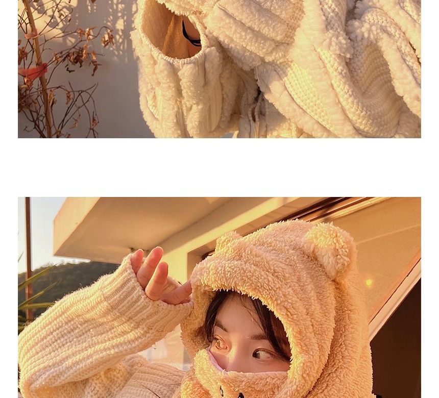 Yunikon - Set: Berenoor Fleece Capuchonsjaal + Masker