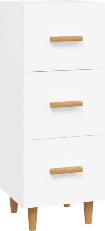 vidaXL - Dressoir - Wit - Bewerkte Hout - 3 Lades