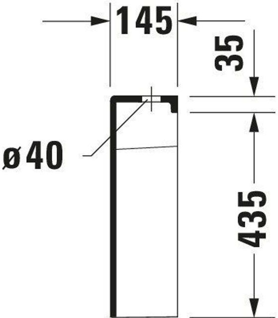 Duravit Starck 2 inbouwreservoir, links inbouw, 370x145mm, 0933000005