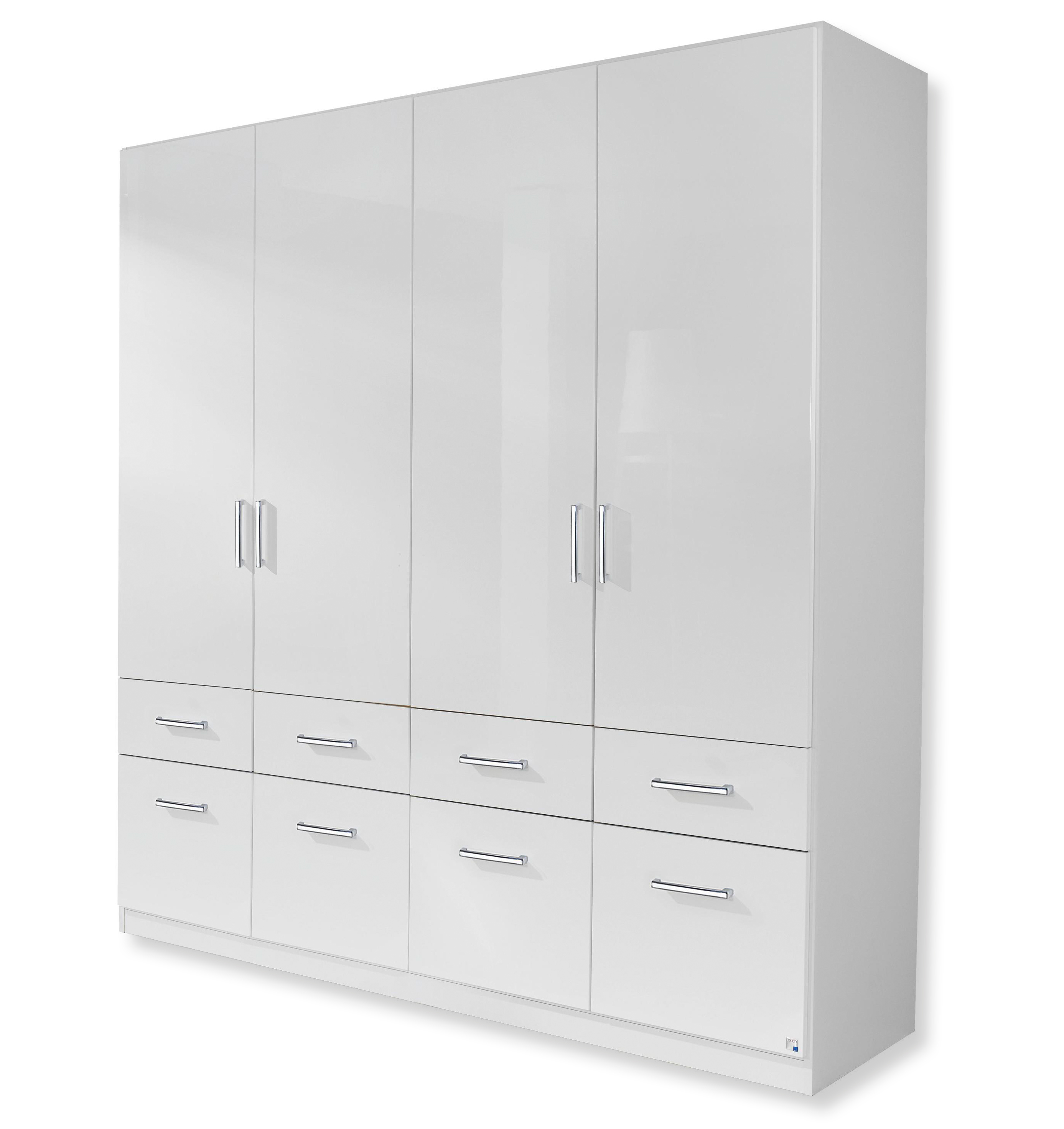 Drehtürenschrank - Alpinweiß-weiß Hochglanz - 181 cm