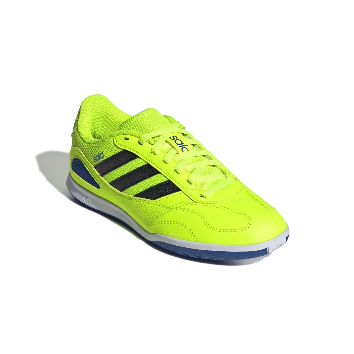 Adidas Super Sala III Zaalvoetbalschoenen (IN) Kids Neongeel Blauw Zwart