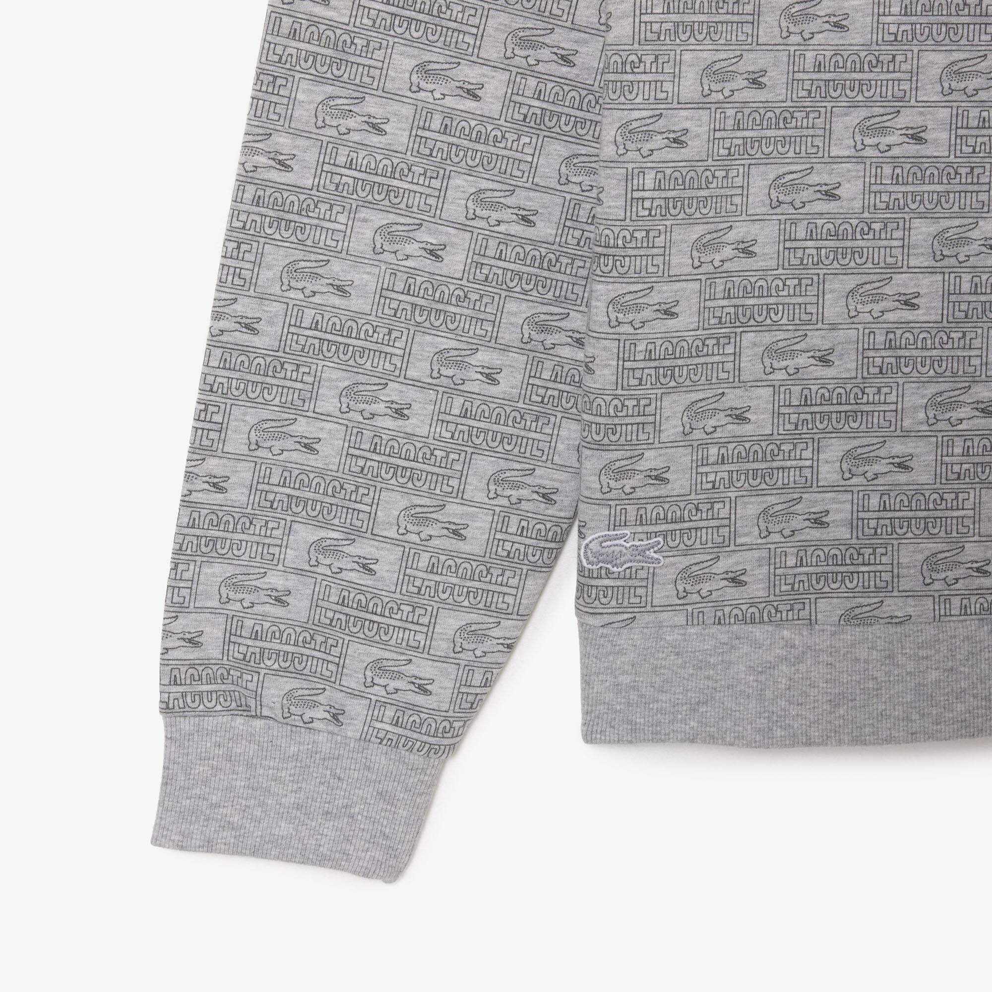 Lounge-Sweatshirt aus bedrucktem Baumwollfleece Loungewear - Grau - Lacoste - Herren