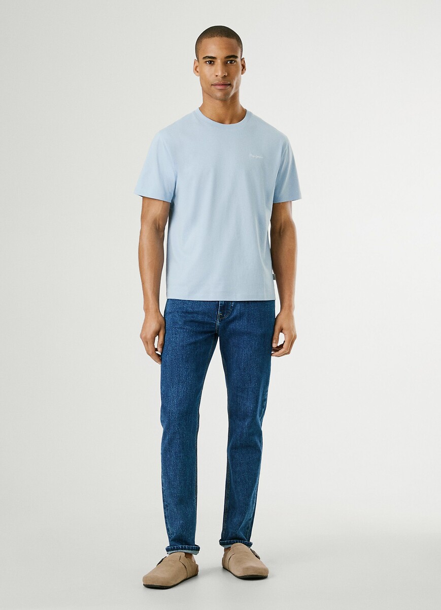 PEPE JEANS<br>Camiseta com gola redonda e logotipo bordado
