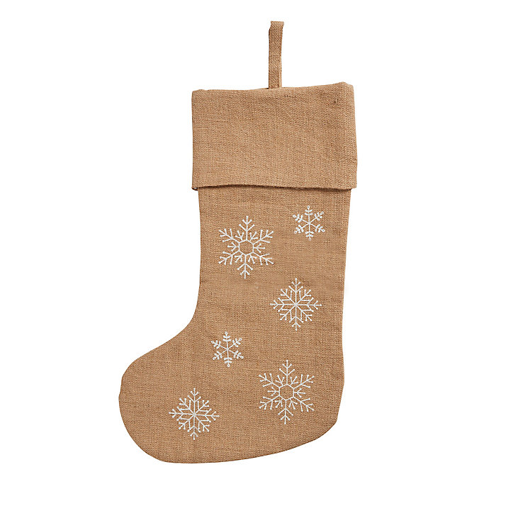 Chaussette de noël Déco flocons 60 x 80 cm