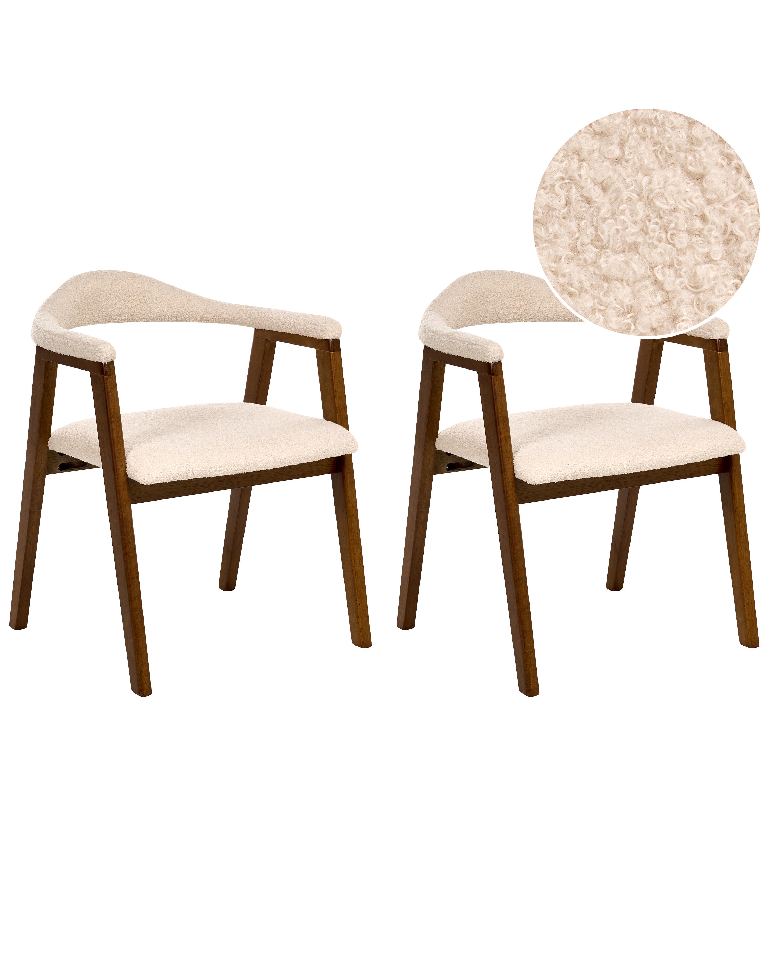 Set van 2 eetkamerstoelen ONECO Hout Donkerbruin