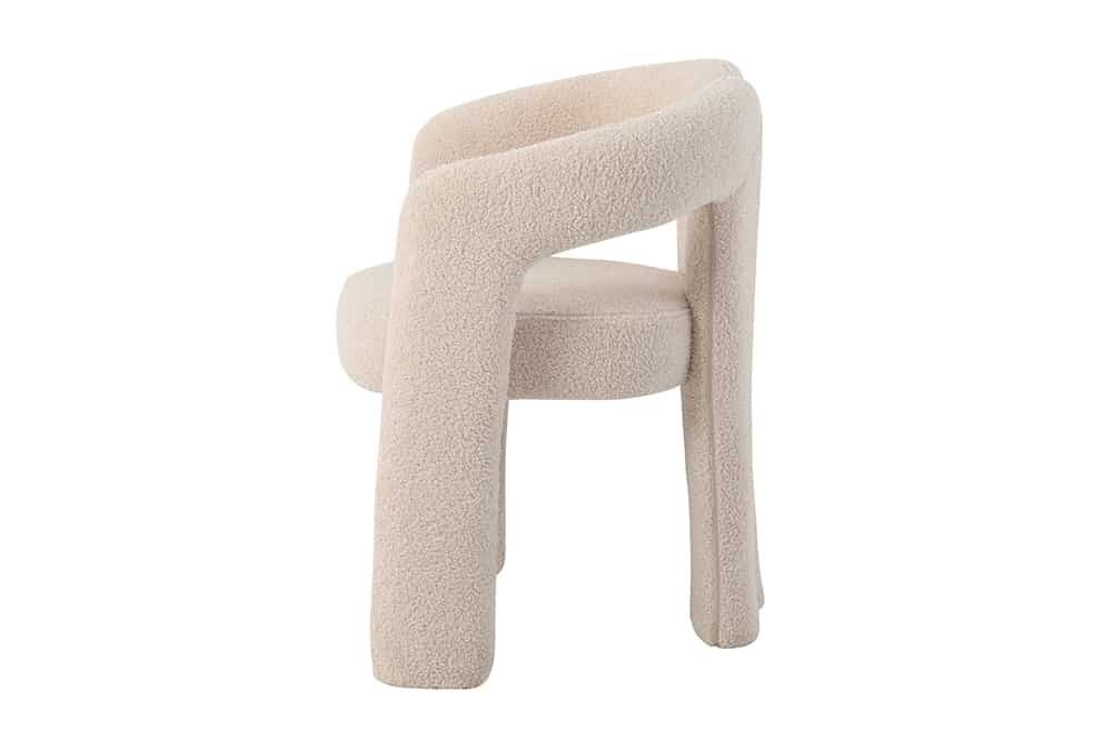 Design Stuhl ARCH beige Teddy Fleece mit Armlehne Rundum-Bezug