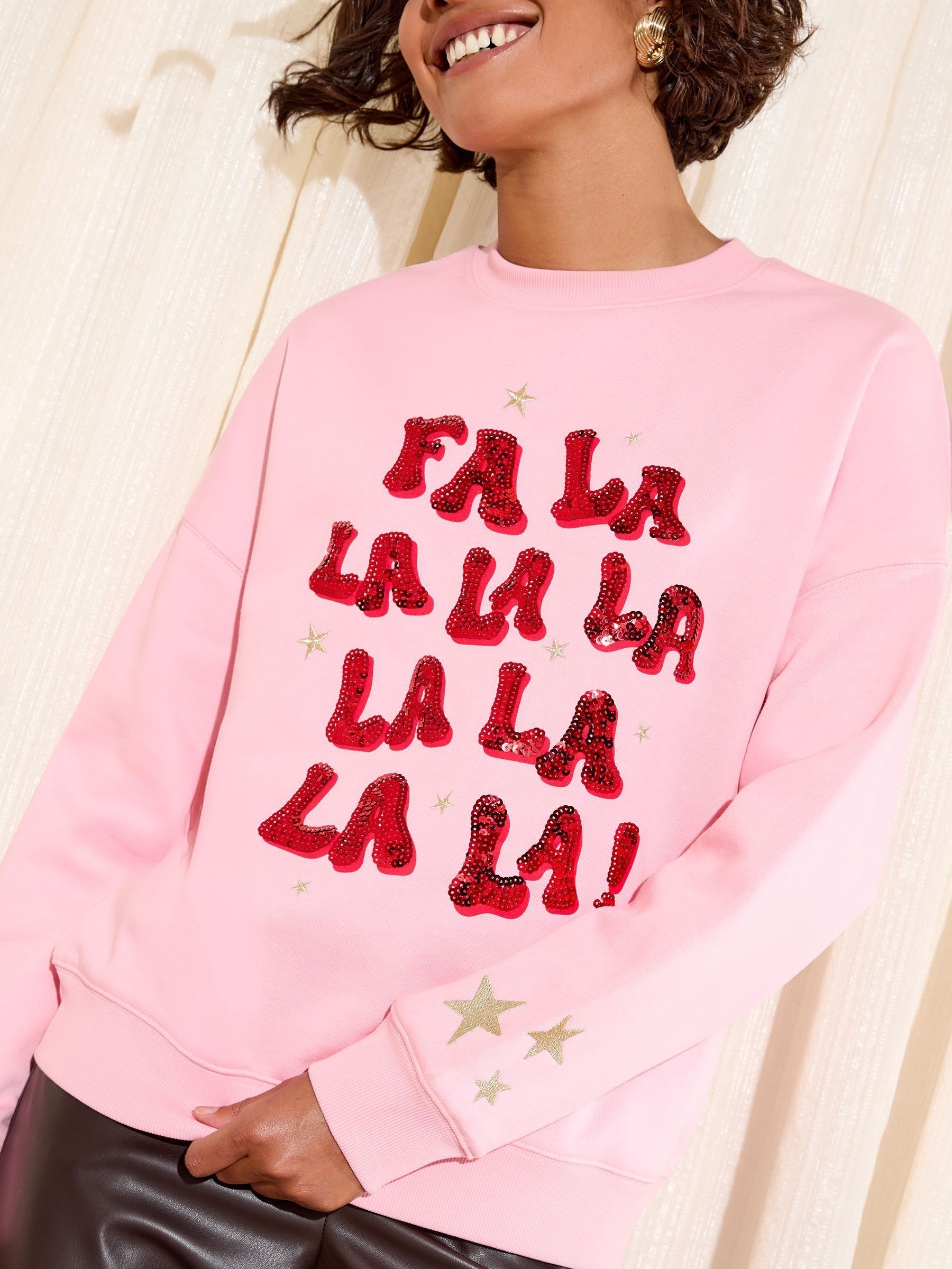 Roze - Friends Like These Graphic Christmas Sweatshirt