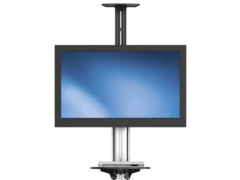 StarTech.com Heavy Duty Rolling Portable TV Cart Stand with Wheels - 32 to 75 inch - Adjustable Rotating Mobile Flat Panel Screen Mount (STNDMTV70) - Vogn med hjul - for fladt panel - plastik, aluminium, stål - sort, sølv - skærmstørrelse: 32