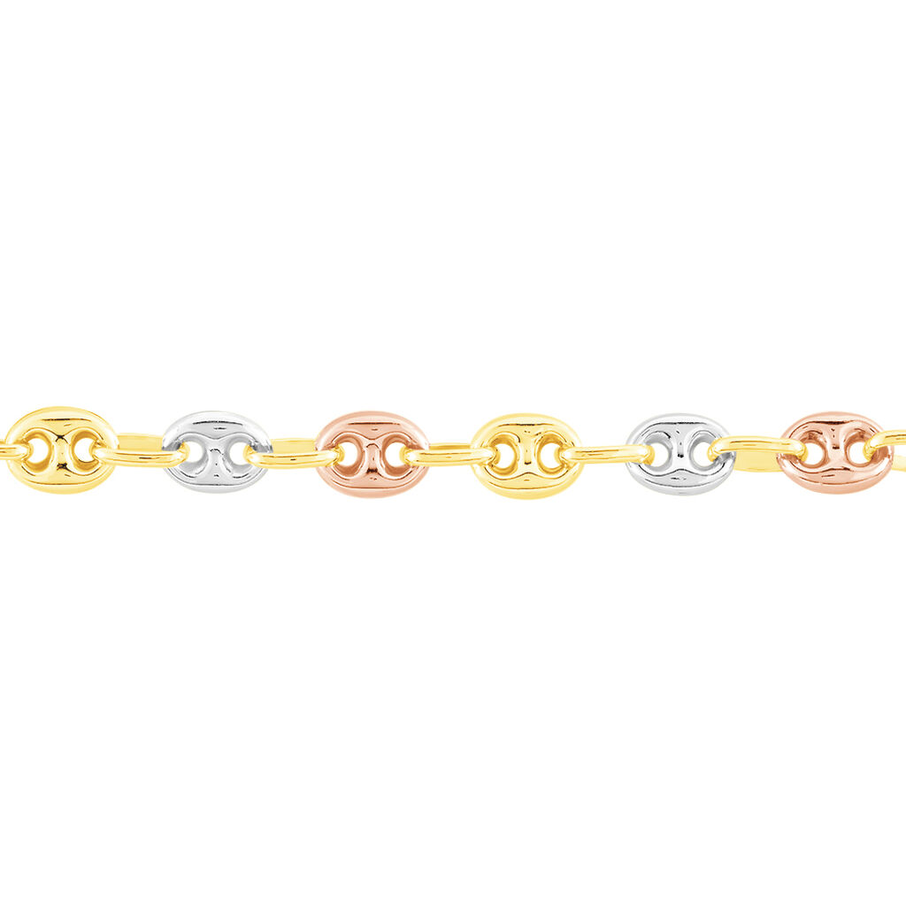 Bracelet Dami Maille Grain De Cafe Or Tricolore