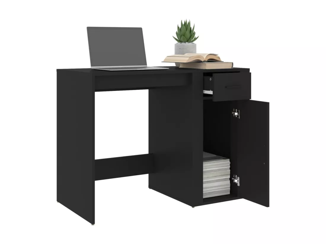 Bureau Noir 100x49x75 cm Bois d'ingénierie