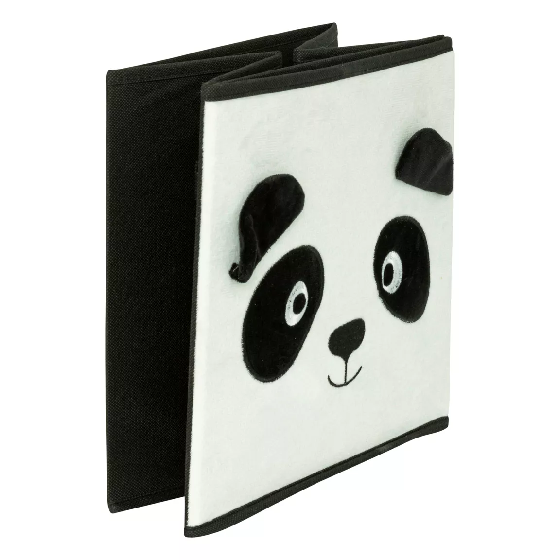 Panier de rangement enfant velours (29 x 29 cm) Panda Noir