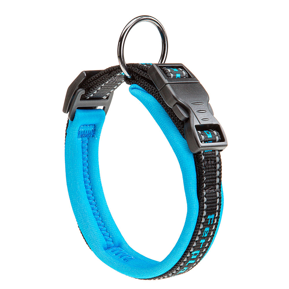 Ferplast collier pour chiens sport dog c20/43, poignée rembourée, ceinture réfléchissante, étiquette porte-nom, a: 33÷43 cm - b: