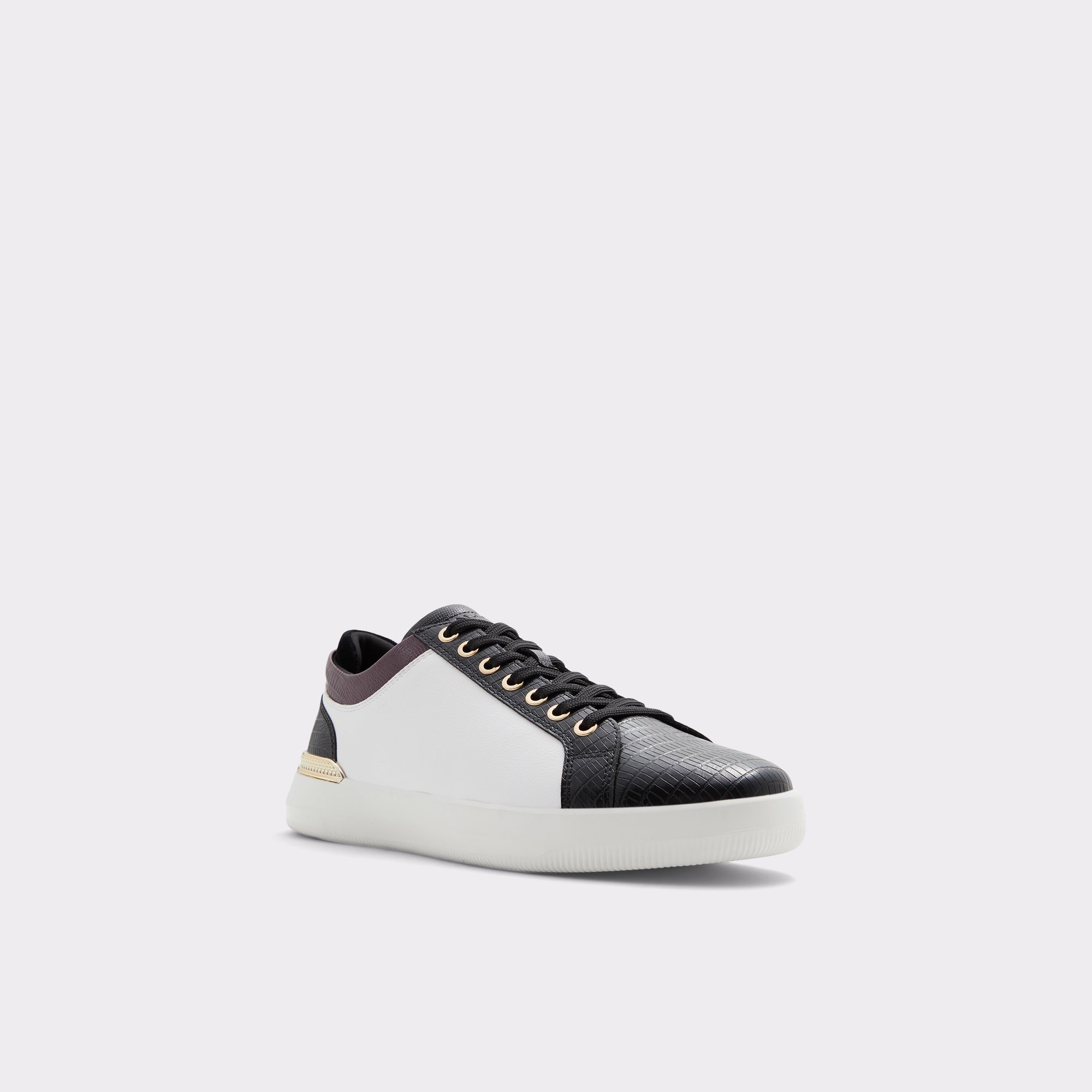Aveo Black Synthetic Mixed Material Men Low top