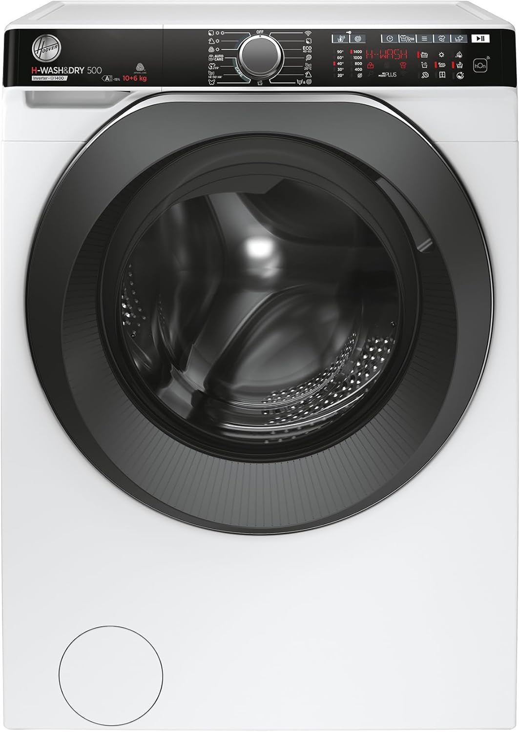 Hoover HDP4106AMBC7/1-S Waschtrockner, Active Steam - Dampffunktion, Smarte Bedienung mit WiFi & Bluetooth (hOn-App), 10 kg waschen - 6 kg trocknen, 1400 U/min., Weiß