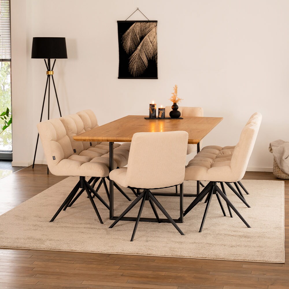 HOME DELUXE Esstisch Eckig Ausziehbar AVENCIA inkl. U-Fuß - 160 x 100 cm - versch. Ausführungen - Light Oak