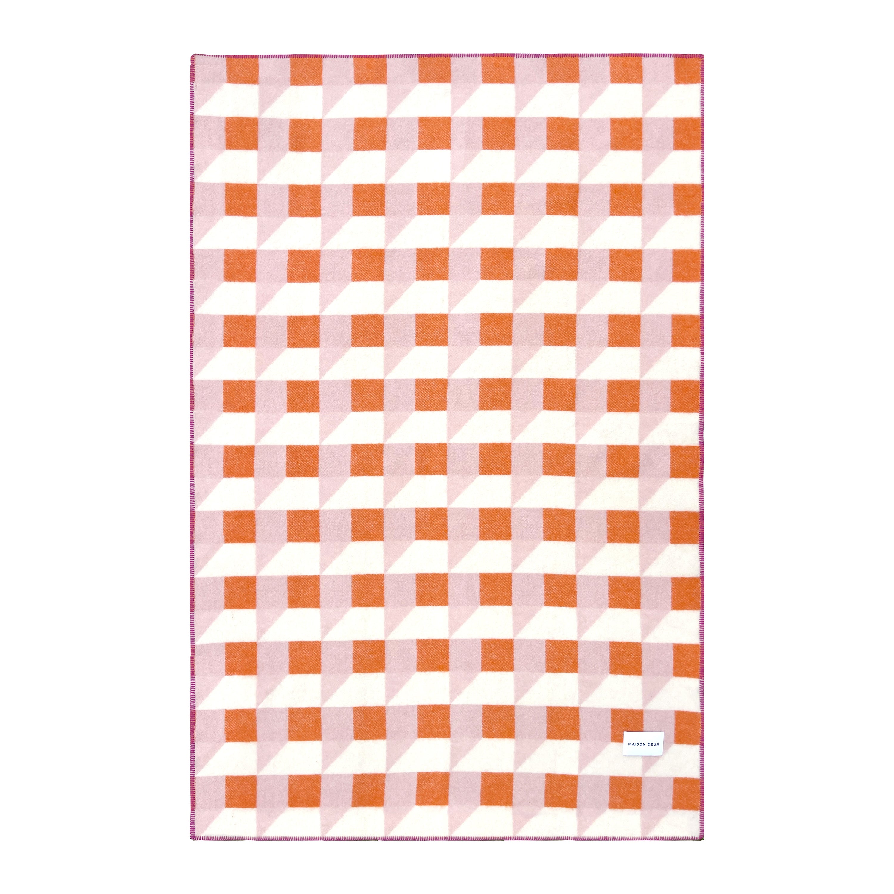 Maison Deux Cubics Plaid - Roze Wortel