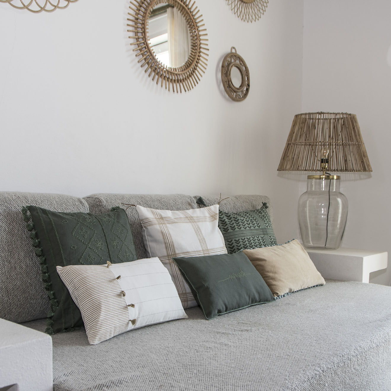 Febronie Housse de coussin Pinstripe sable - 50x30 cm