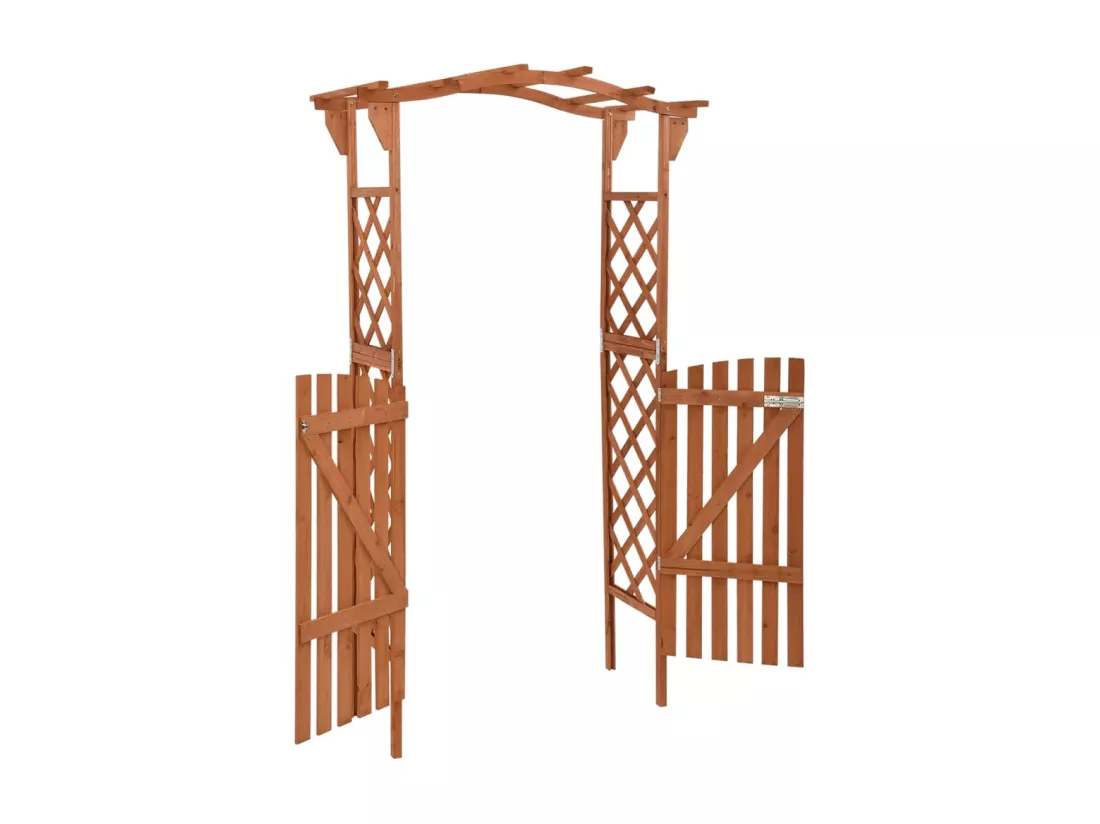 Pergola avec portail 116x40x204 cm Bois de sapin massif