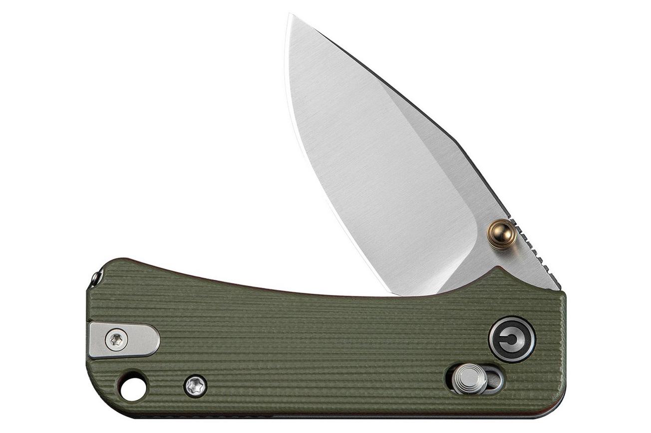 Civivi Baby Banter 2 - TG C24074-1, Satin 14C28N, Milled Green/Red G10, Tweezers and Toothpick, zakmes