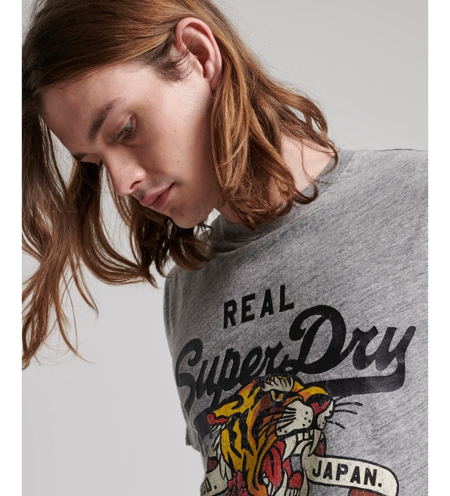 Camiseta Superdry Vintage Narrative Logo Cinza