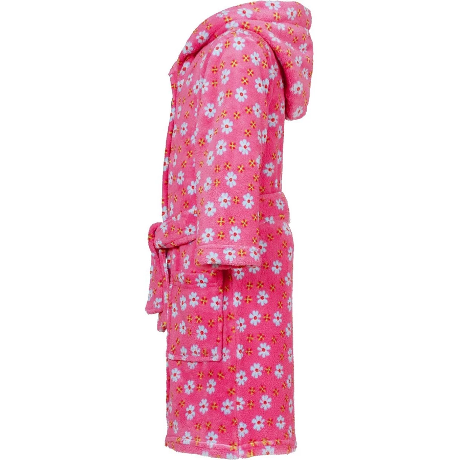 Playshoes Fleece-Bademantel Blumen pink