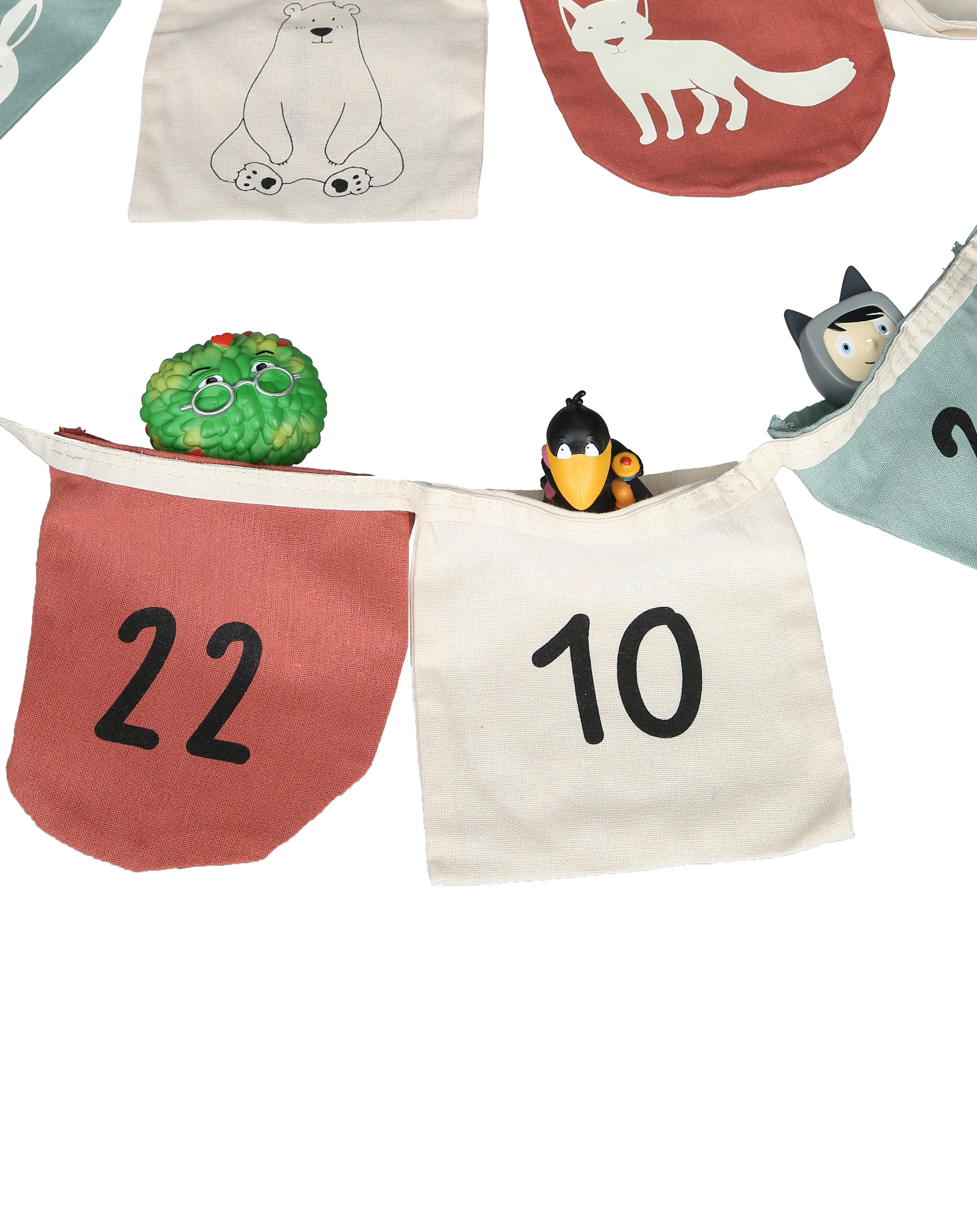 Adventskalender WENDE-WIMPELKETTE (3,2m) befüllbar