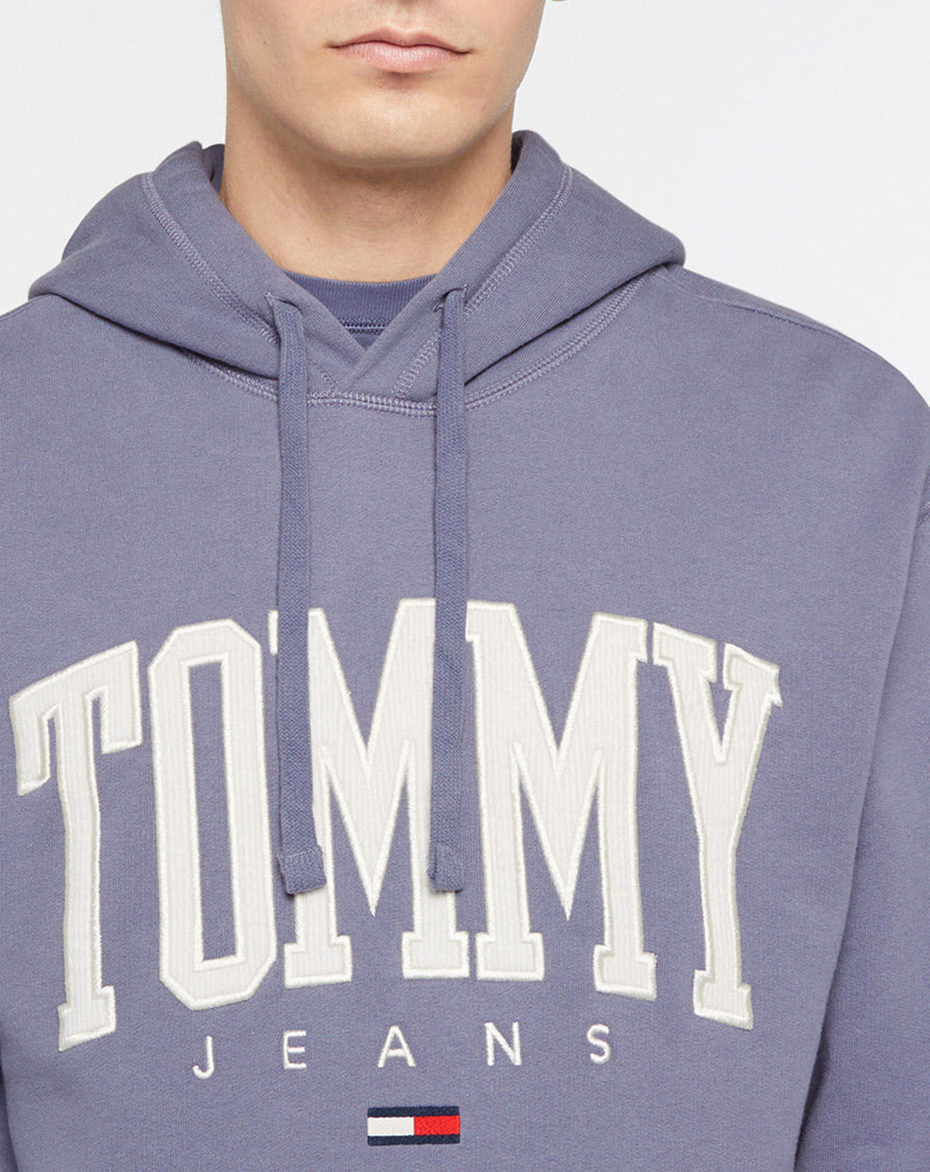Tommy Jeans Sweat en Coton Bio Abo Tjm Collegiate bleu jean