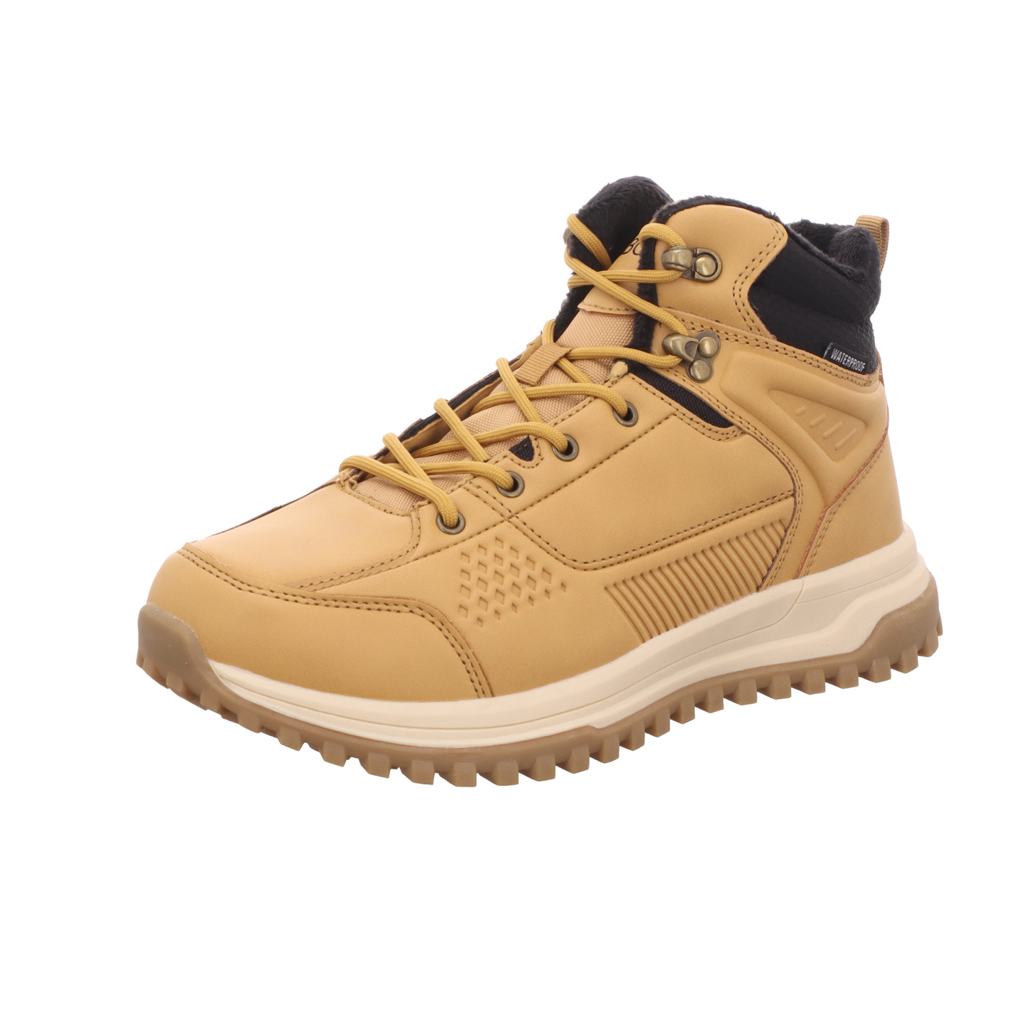BOXX Herren-Schnürstiefel Beige-Schwarz
