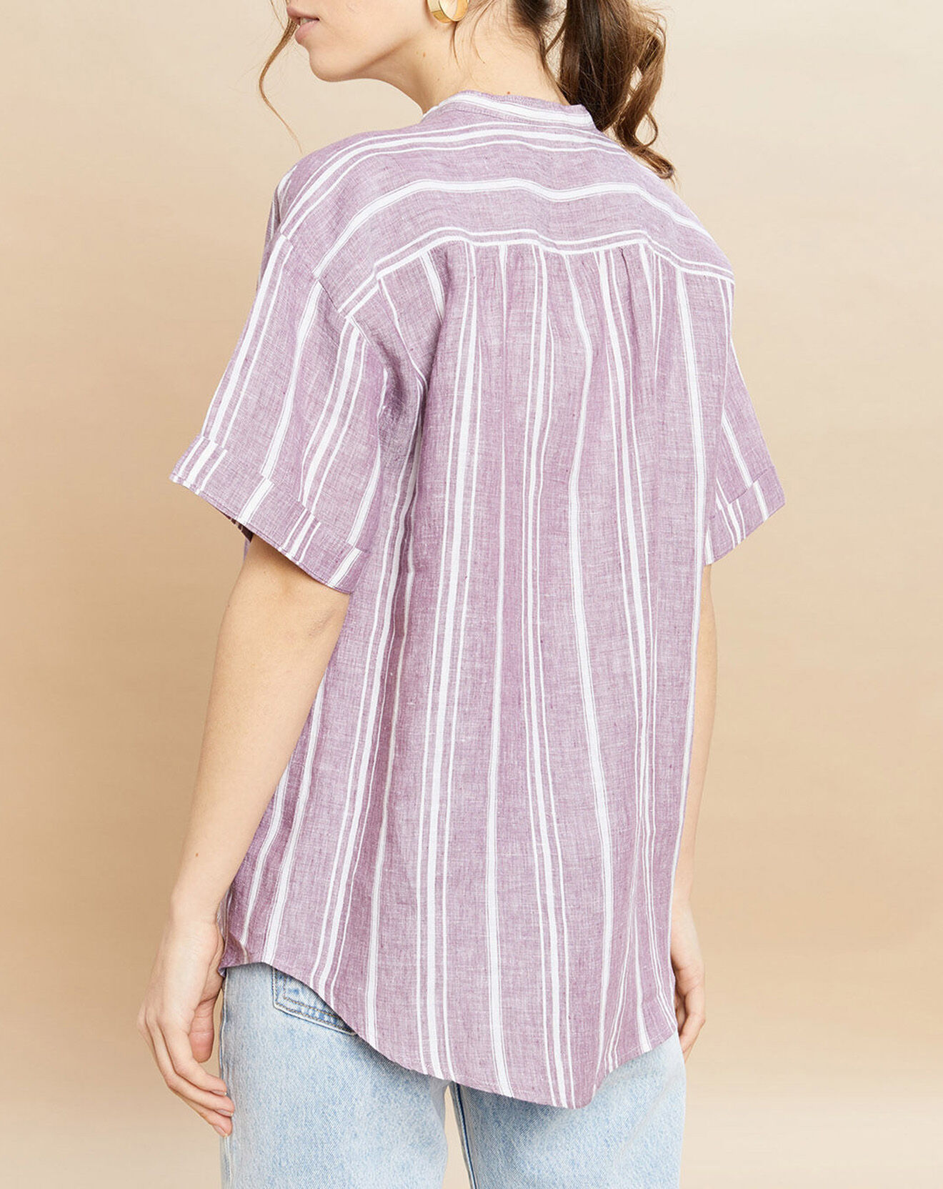 Hartford Chemise 100% Lin Calix violette