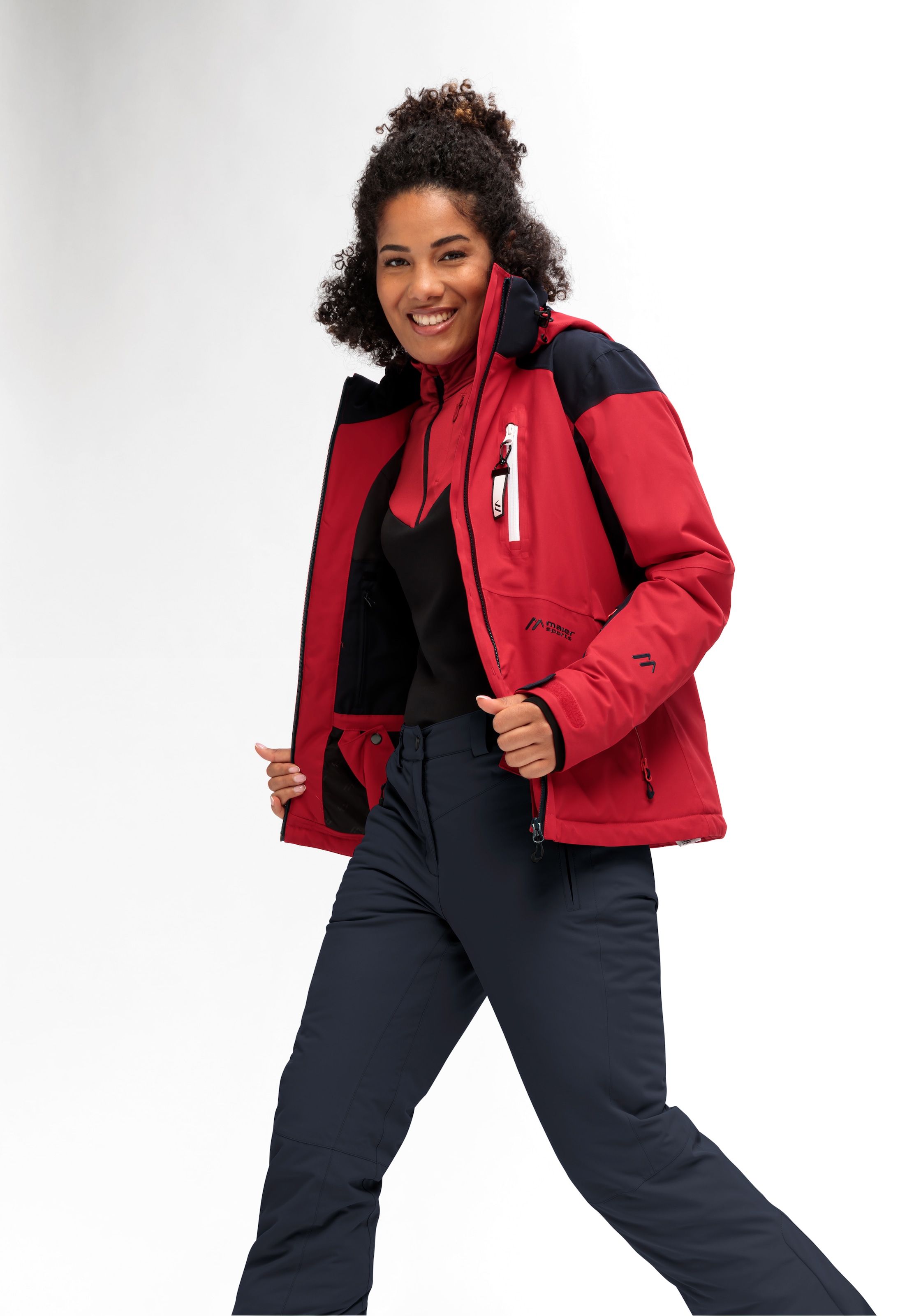 Maier Sports Skijacke »Vratna« Damen Winterjacke, wind/wasserdicht, 4 RV-Taschen und Kapuze