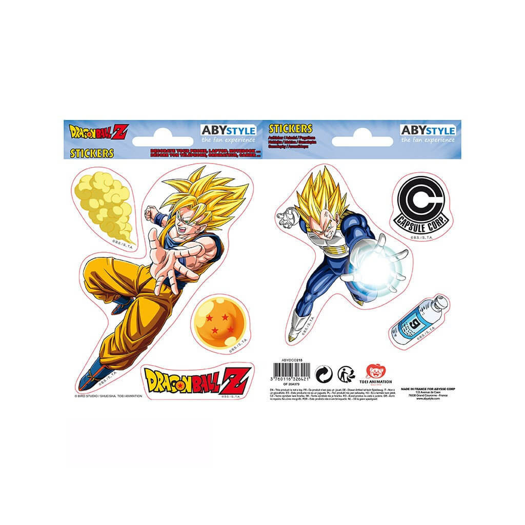 Stickers Dragon Ball - DBZ / Goku-Vegeta (16x11cm / 2 planches)