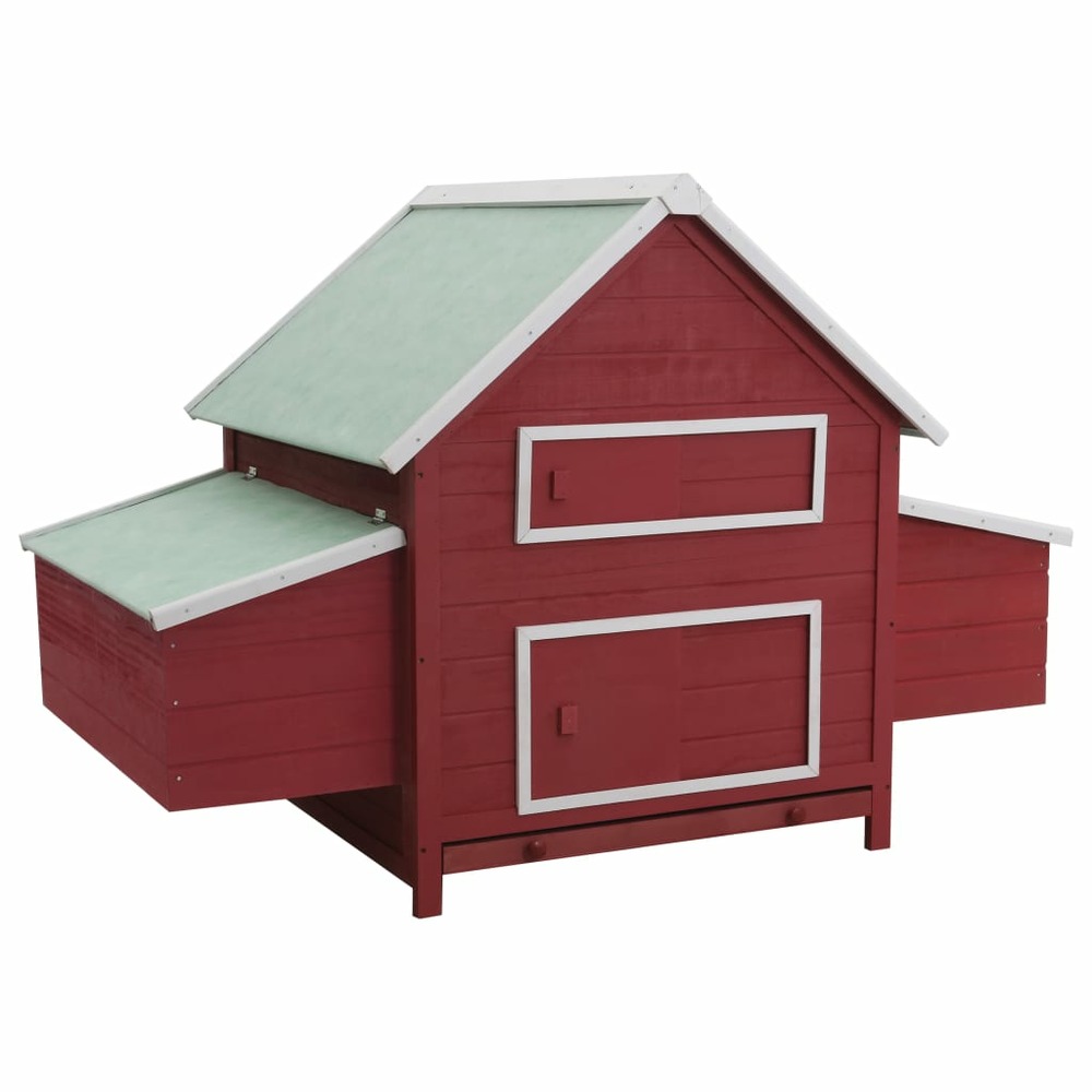 Poulailler 157 x 97 x 110 cm bois rouge