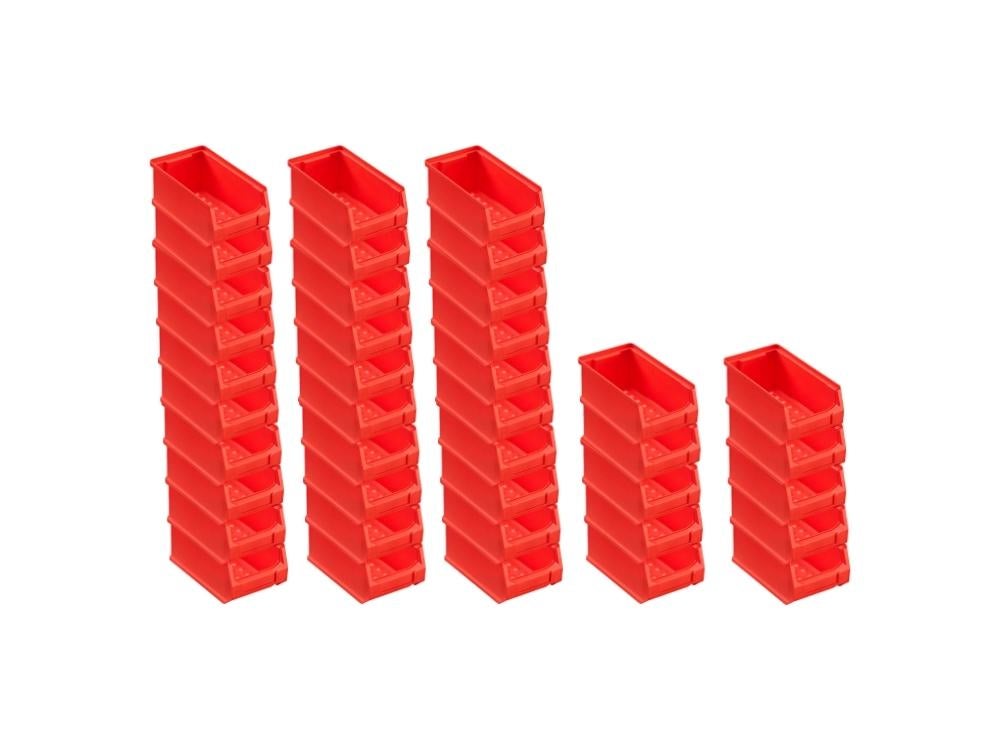 PROREGAL Super Saver Set 40x Rode Opbergdozen 2,0 HxBxD 7,5 x 10 x 17,5 cm 0,8 Liter Opbergdozen