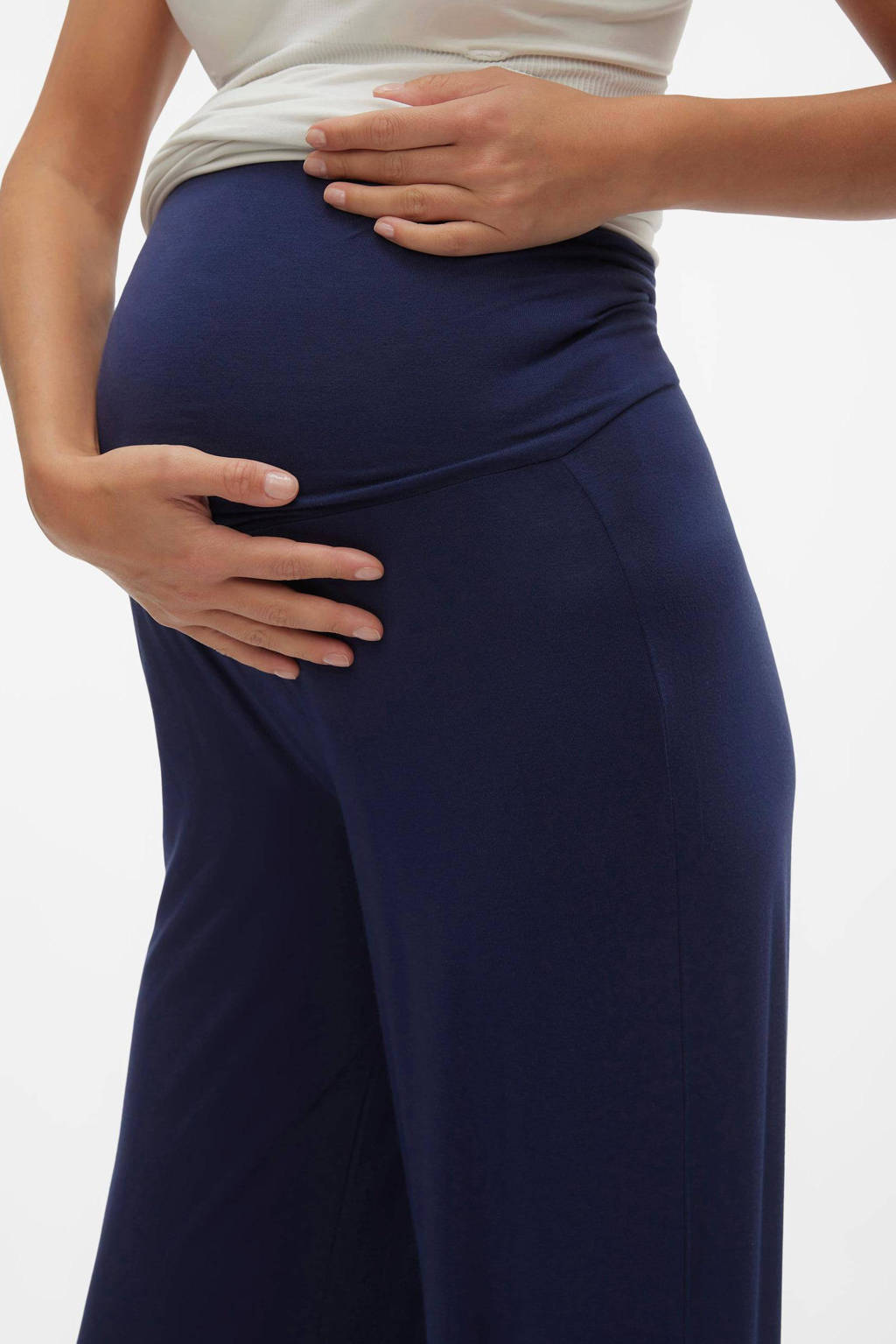 MAMALICIOUS wide leg broek MLALISON kobaltblauw