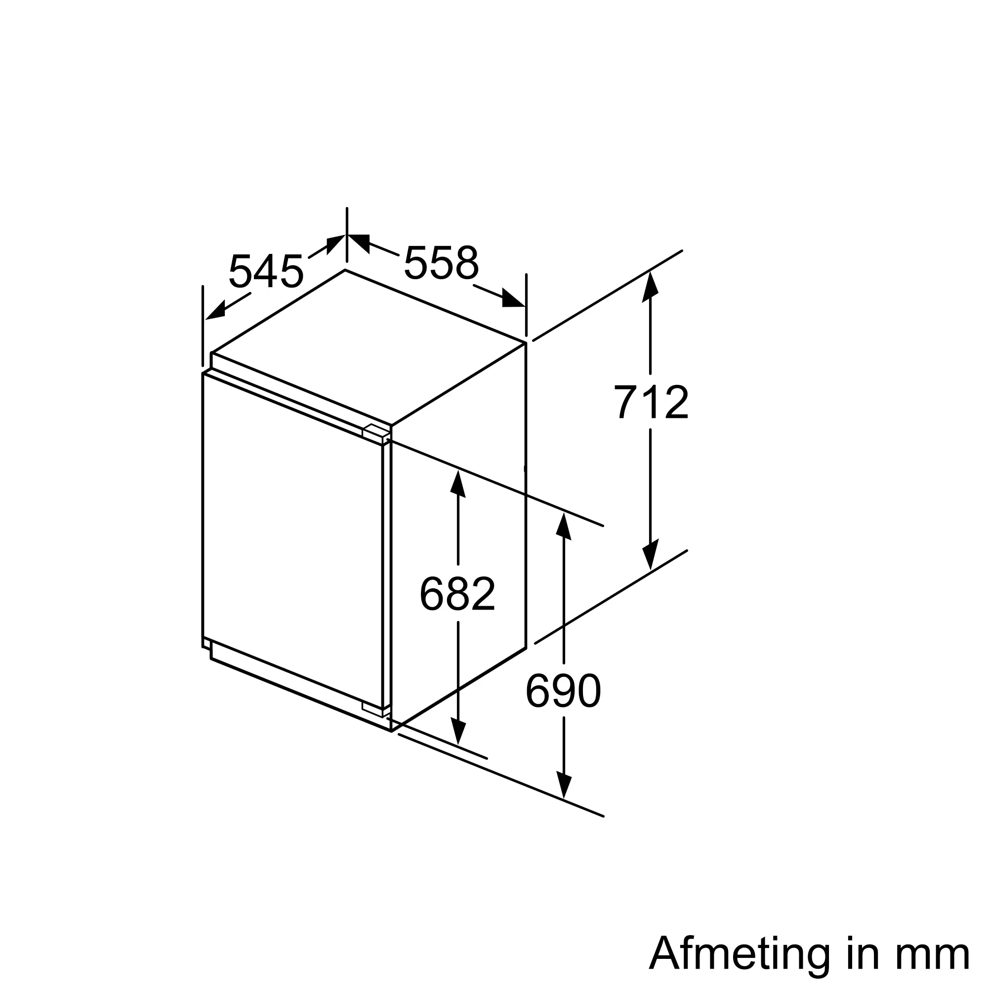 Serie 4 Inbouw vriezer 71.2 x 55.8 cm Vlakscharnier