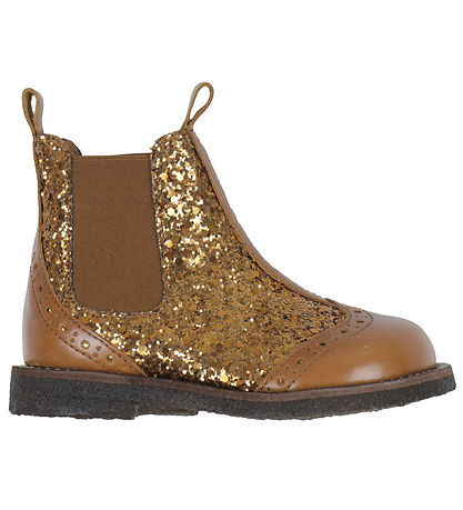 Angulus Stiefel - Chelsea - Kognac/Bronze m. Glitzer