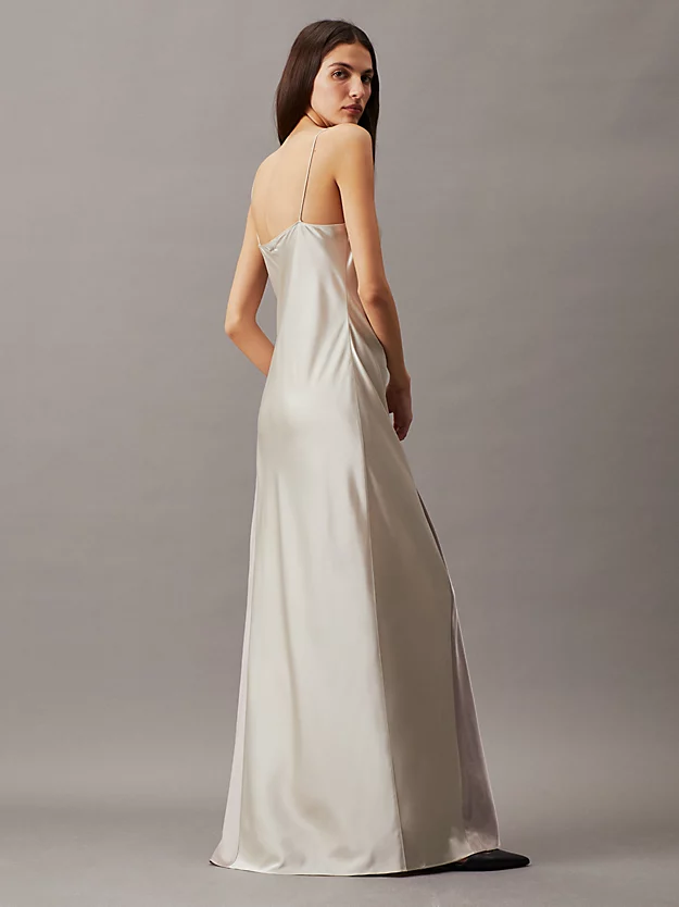Vestido longo justo com blocos de cor