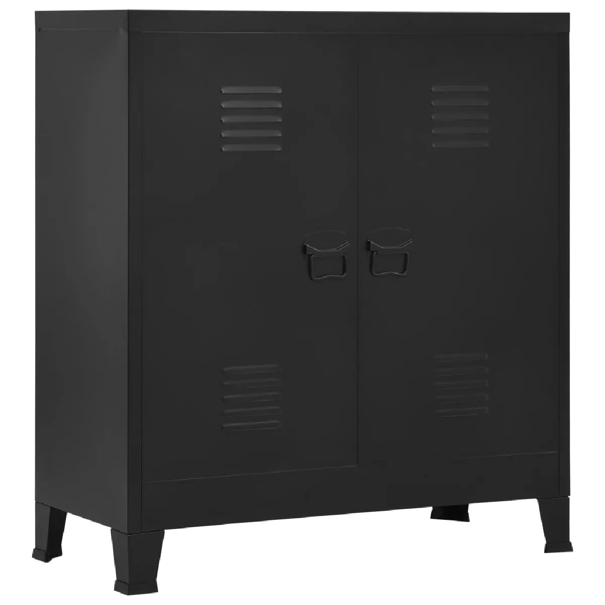 VidaXL Coffre de rangement industriel - Noir