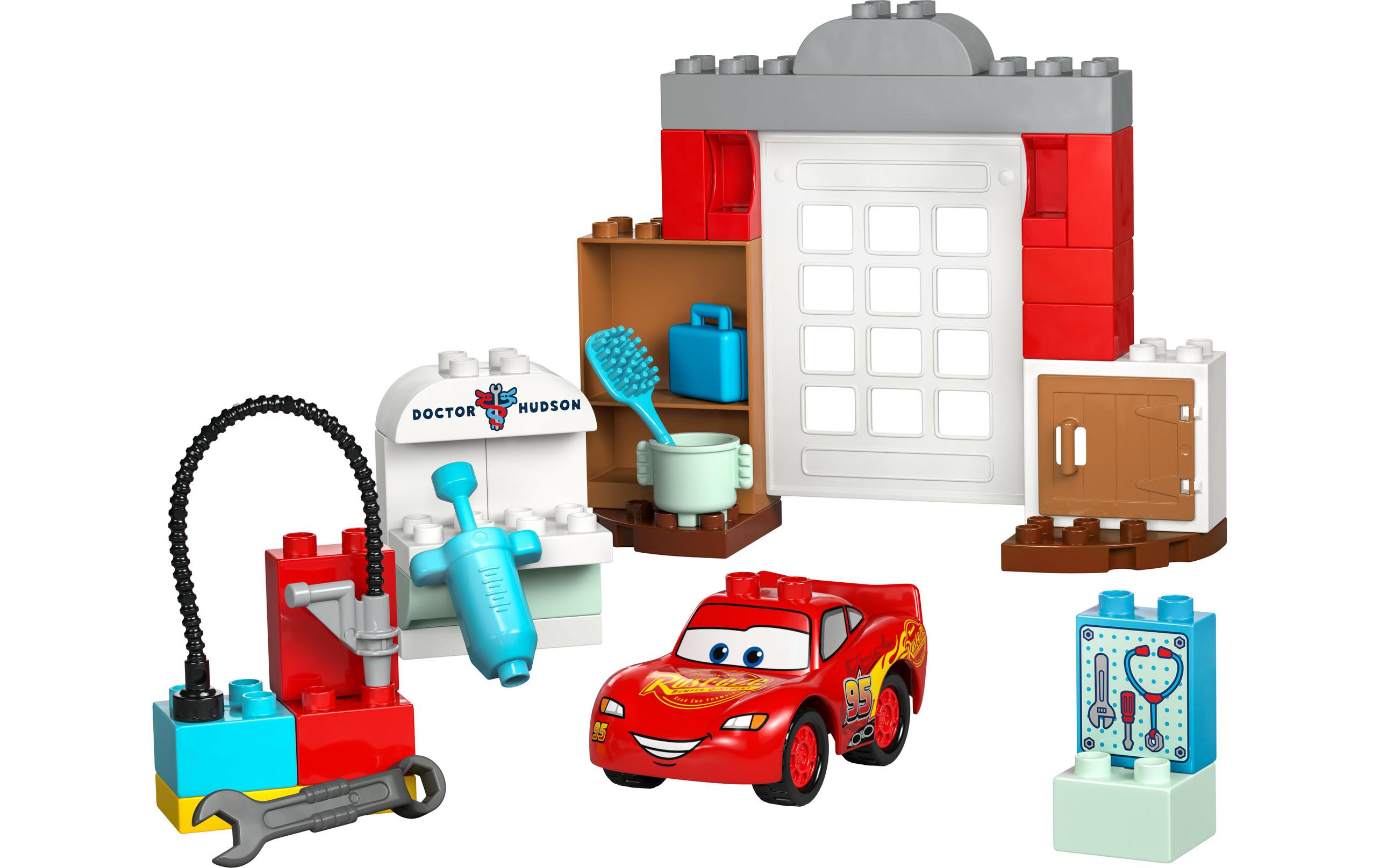 DUPLO® McQueens Besuch in Docs Werkstatt 10456Bauset für kleine Fans der Filmreihe Cars