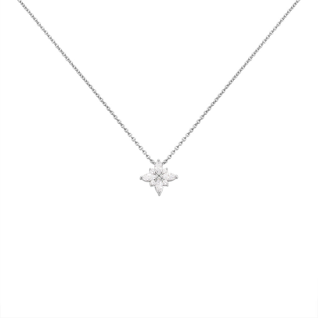 Collier Eclat Argent Blanc Oxyde De Zirconium