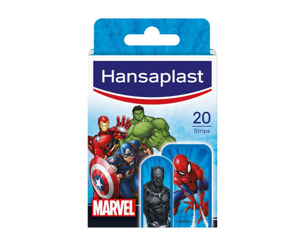 Pensos de Feridas para Crianças Marvel 2 Tamanhos HANSAPLAST 20 un