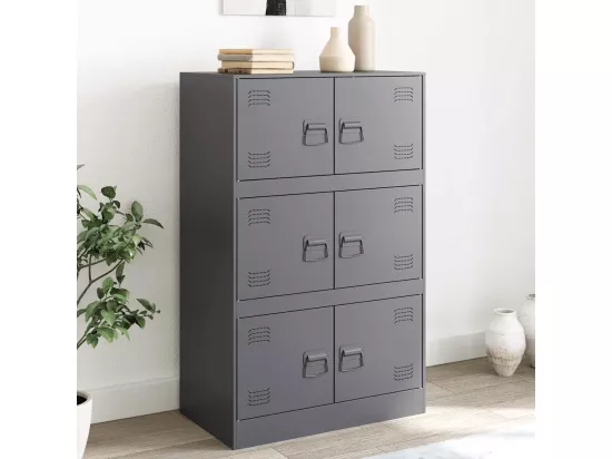 Buffet anthracite 67x39x107 cm acier