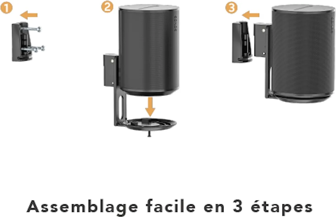 Support mural rotatif NorStone Noir pour Sonos Era 100 (la pièce) Supports pour enceintes