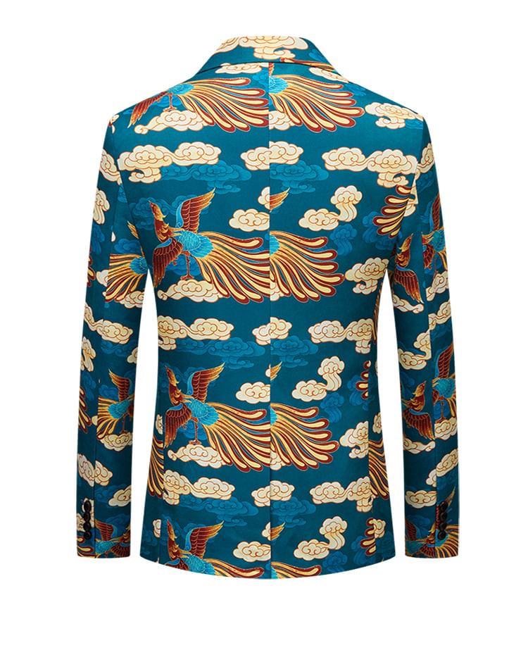 Sheck - Blazer met reverskraag en feniksprint en één knoop