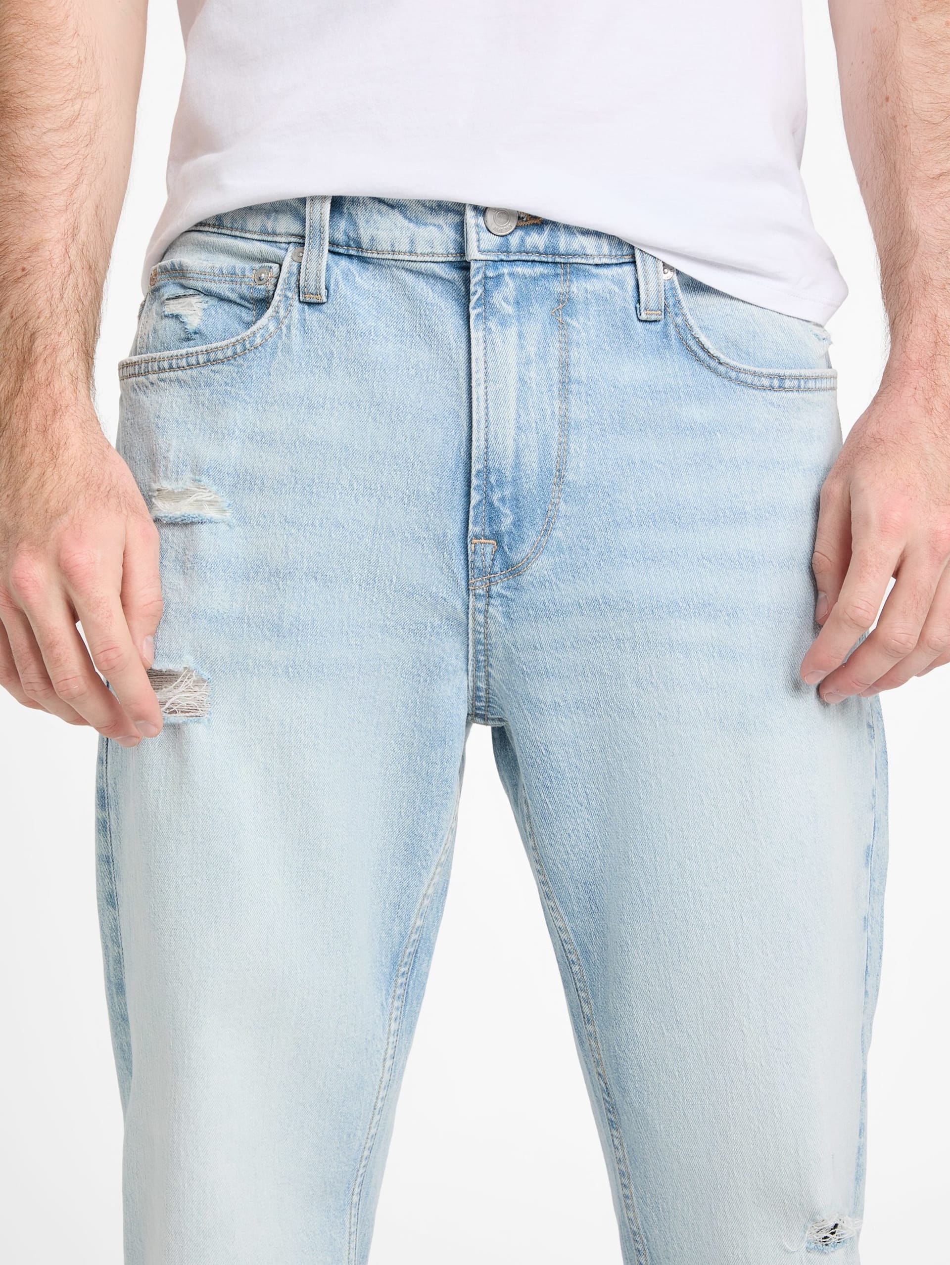 Calça jeans reta desgastada Eco Mason