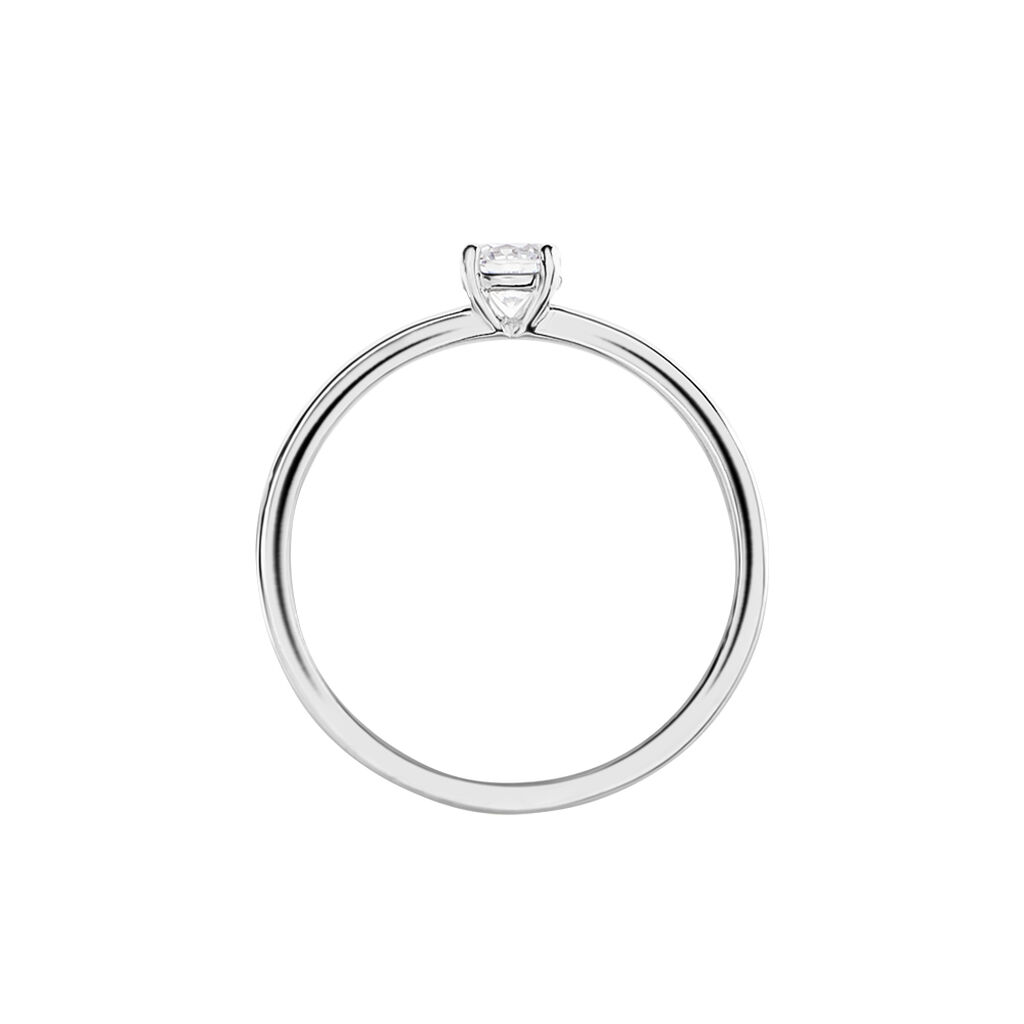 Bague Solitaire Stella Argent Blanc Oxyde De Zirconium